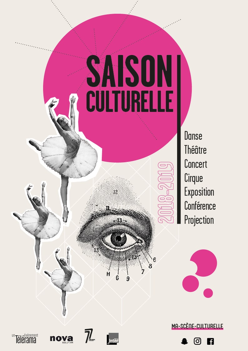 Affiche saison culturelle. Création graphique Perfekt !